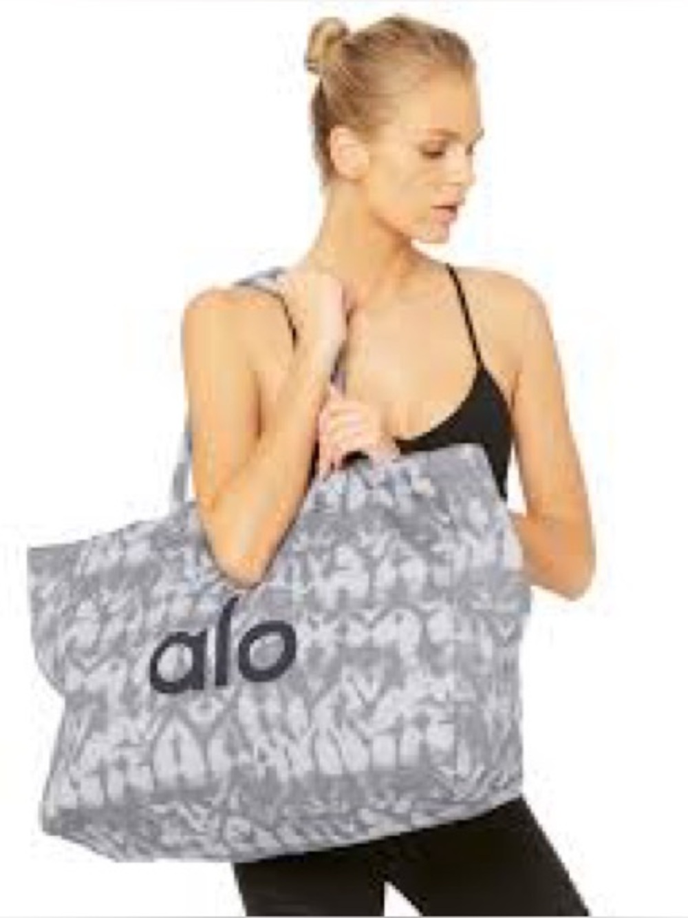 ALO NWT Yoga Grey Patterned Oversized Tote